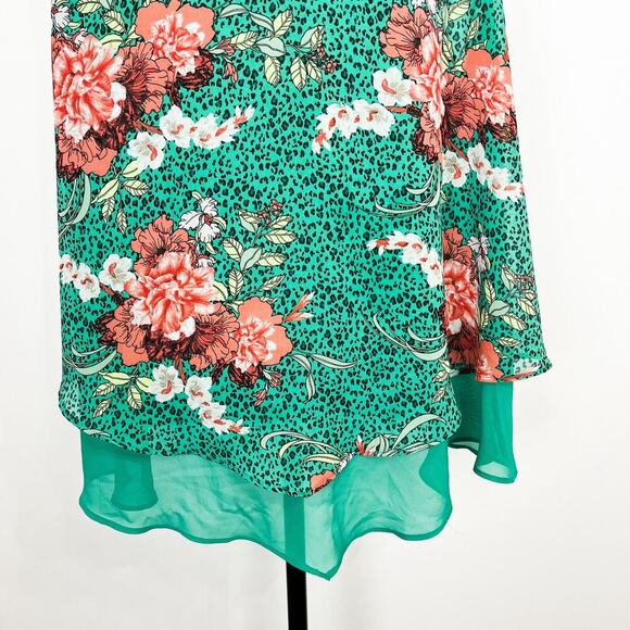 Floral Green Sleeveless Top - Picture 5 of 10